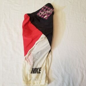 Vintage Nike Bike Cycling Unisex Shorts Size XS Black Red White Padded Deadstock